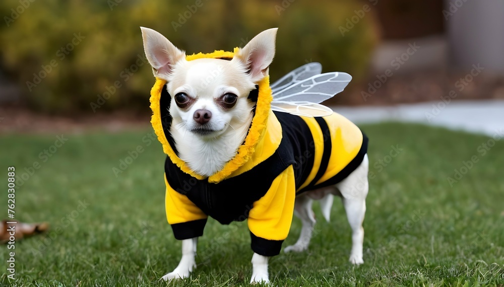 A Chihuahua Dressed Up As A Bumblebee For Hallowee Upscaled 3