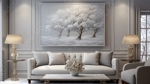 enchanting allure of a pristine white canvas, adorned with delicate textures that evoke a sense of sublime tranquility. Lose yourself in the serene beauty of this captivating landscape.