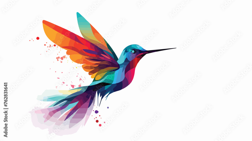 Flying Hummingbird Silhouette can use Art Illustration - obrazy, fototapety, plakaty 