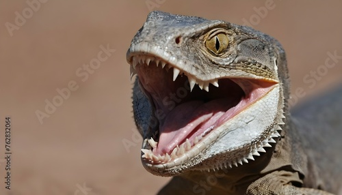 A Lizard With Its Jaws Open Wide Displaying Its T Upscaled 4 © Samia