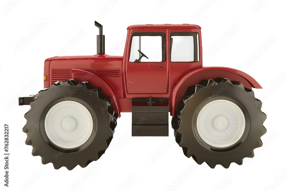 Obraz premium red tractor isolated on white