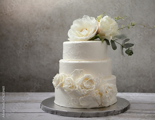 white wedding cake