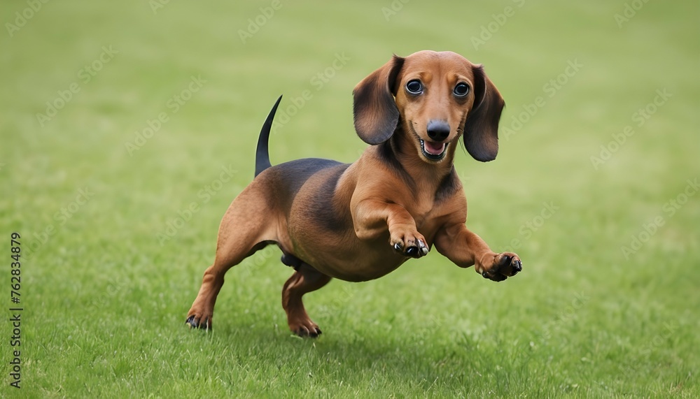 A Playful Dachshund Chasing Its Own Tail Upscaled