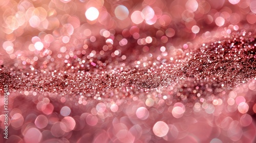 Rose gold glitter bokeh texture background, rose gold - bright and pink champagne sparkle glitter pattern background