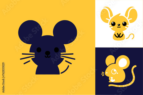 Mouse silhouette, Mouse rat mice silhouette. Vector illustratin