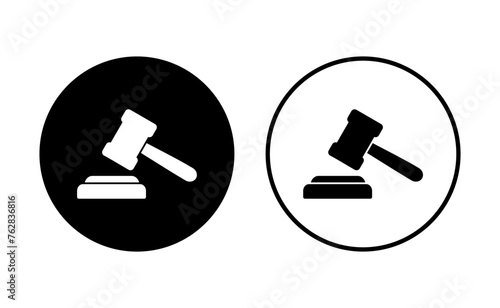 Gavel icon set. judge gavel icon vector. law icon vector. auction hammer