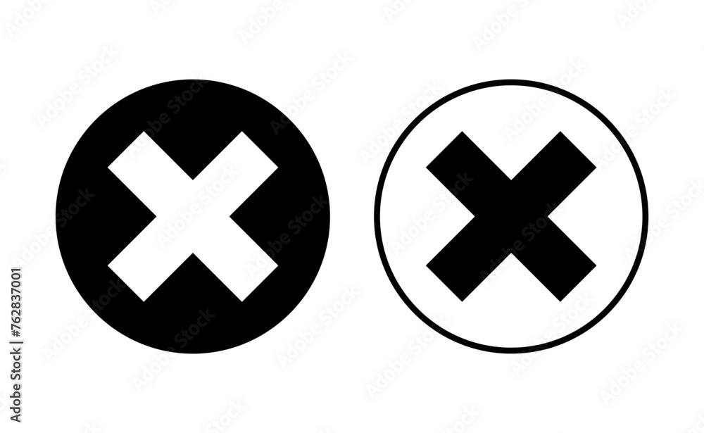 Fototapeta premium Close icon set. Delete icon vector. cross sign