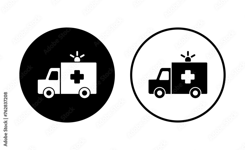 Ambulance icon set. ambulance truck icon vector. ambulance car Ambulance icon set. ambulance truck icon vector. ambulance car