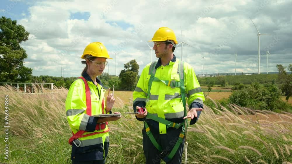 people engineer are wearing a protective helmet on head, using tablet Analytics engineering data people engineer are wearing a protective helmet on head, using tablet Analytics engineering data