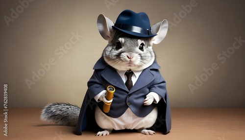 A Chinchilla Dressed As A Detective Upscaled 2