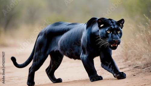 A Panther With Its Ears Swiveling Tracking A Dist Upscaled