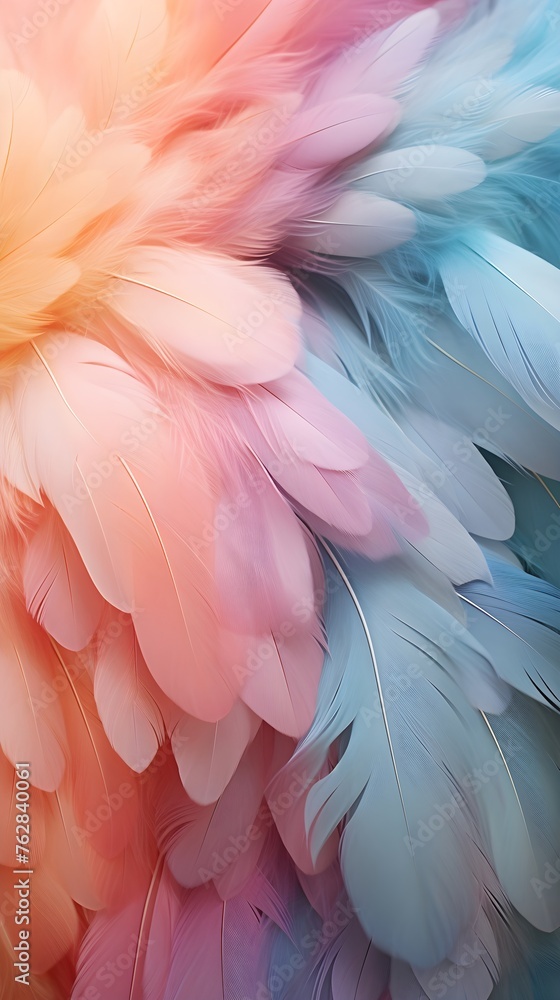bird feathers, multi-colored, background, pastel tone, blue and pink, omputer wallpaper, phone wallpaper bird feathers, multi-colored, background, pastel tone, blue and pink, omputer wallpaper, phone wallpaper
