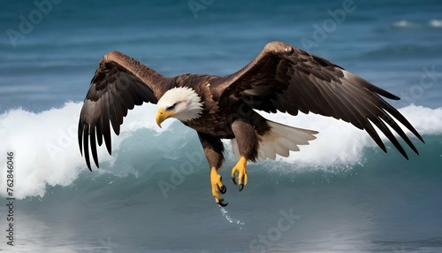 An Eagle With Its Wings Folded Back Diving Toward Upscaled 2
