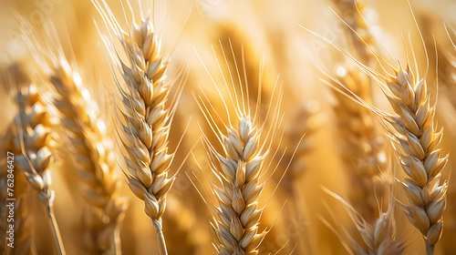 Close-up view of high quality wheat used in food production