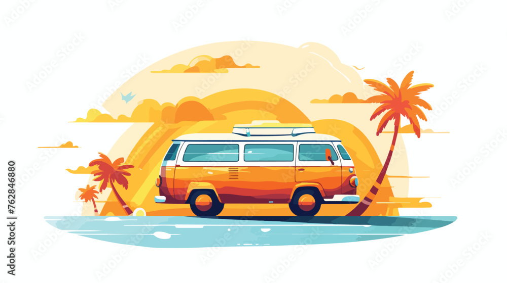 Illustration of sun. Vacation or journey item. flat