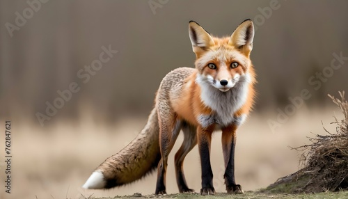 A Fox With Its Ears Perked Forward Alert For Dang Upscaled 3