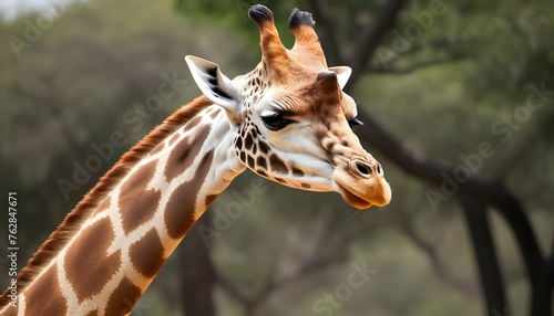 A Giraffe With Its Nostrils Flaring Sniffing The Upscaled 2