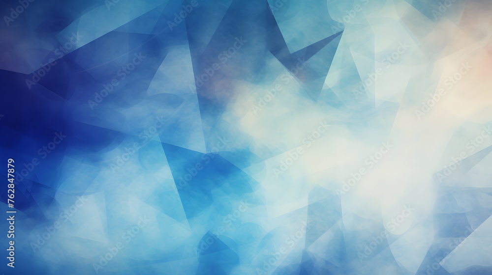 Blue background with geometric shapes and a watercolor texture in a light blue color Blue background with geometric shapes and a watercolor texture in a light blue color