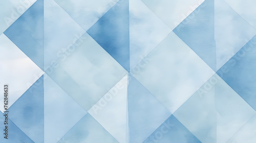 Blue background with geometric shapes and a watercolor texture in a light blue color