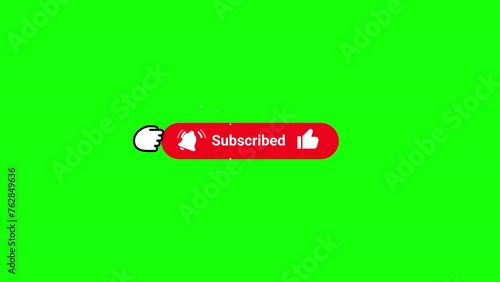 Subscribe like and bell button funny comedy smash click animation 4K video with sound effects and transparency Green Screen and Luma Matte (black and white mask)