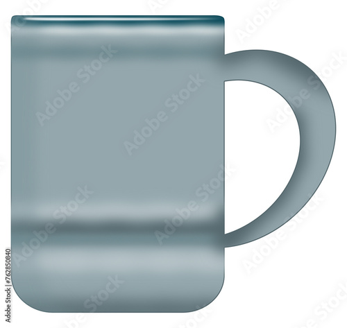 a blue ceramic mug isolated on white