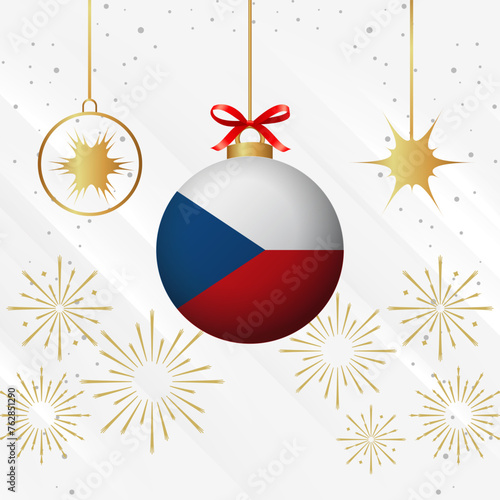 Christmas Ball Ornaments Czech Republic Flag Celebration