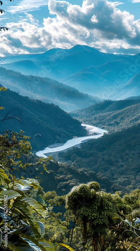 Majestic Overlook of Glittering River Winding Through Dense Forests of Ixiamas, Bolivia