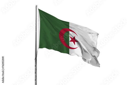 Waving Algeria country flag, isolated