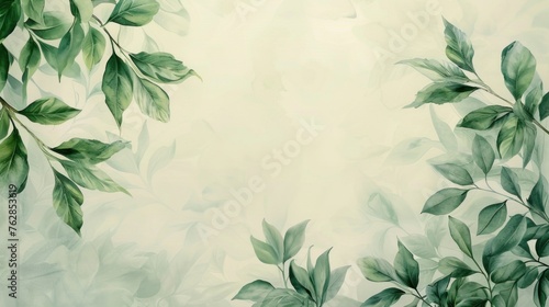 Beautiful drawing of leaves mockup background