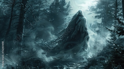Ghosts roam deep in the forest with an eerie atmosphere.