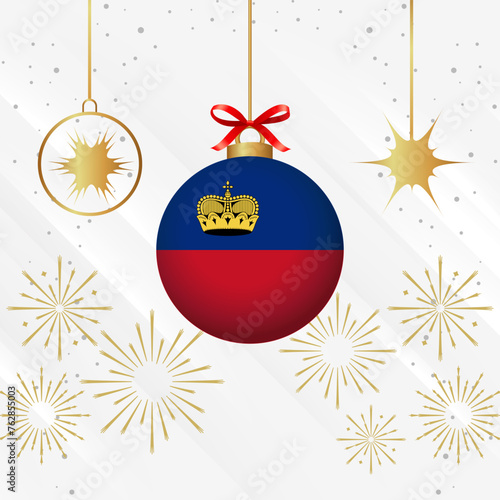 Christmas Ball Ornaments Liechtenstein Flag Celebration