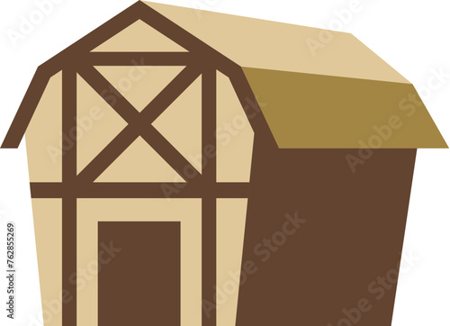 Flat design farmhouse