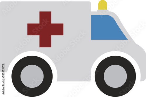 Flat design ambulance car