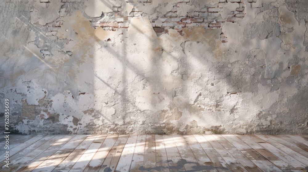 Obraz premium Abstract texture stained stucco, light gray, old White brick wall background Horizontal textures in the room, wallpapers