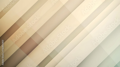 Abstract geometric background of white and beige diagonal stripes with gradient. Soft light effect. Minimalist backdrop design for modern poster, banner, wallpaper, or interior decor
