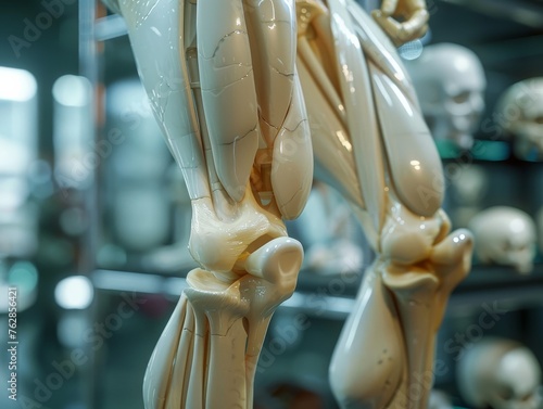 Close Up of Human Skeleton in Museum