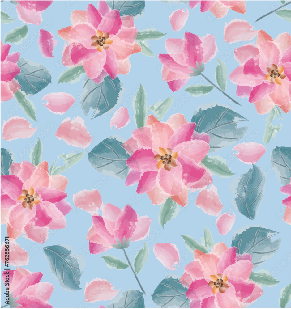 B&C PINK & BLUE FLORAL small
