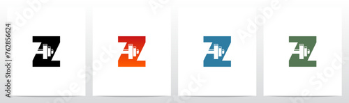 Dumbbell Barbell on Letter Initial Logo Design Z