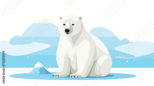 Polar bear cartoon flat vector illustration isolated
