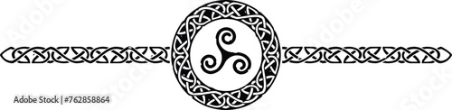 Ornate Celtic Pattern Circle Header with Triskele