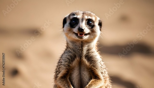 A Meerkat With A Joyful Look On Its Face Upscaled 4