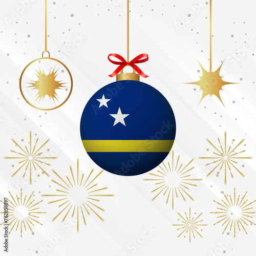 Christmas Ball Ornaments Curacao Flag Celebration
