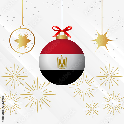 Christmas Ball Ornaments Egypt Flag Celebration