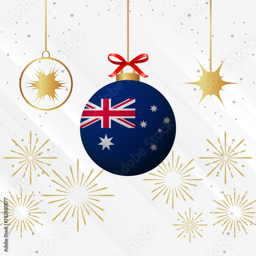 Christmas Ball Ornaments Australia Flag Celebration