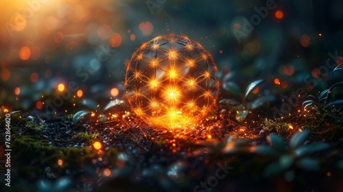A digital rendering of the Flower of Life with its intersecting circles and hexagons radiating vibrant energy and light. This sacred symbol is believed to hold the keys to