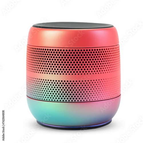A wireless Mini Smart bluetooth speaker with vibrant color and a modern design isolated on transparent background
