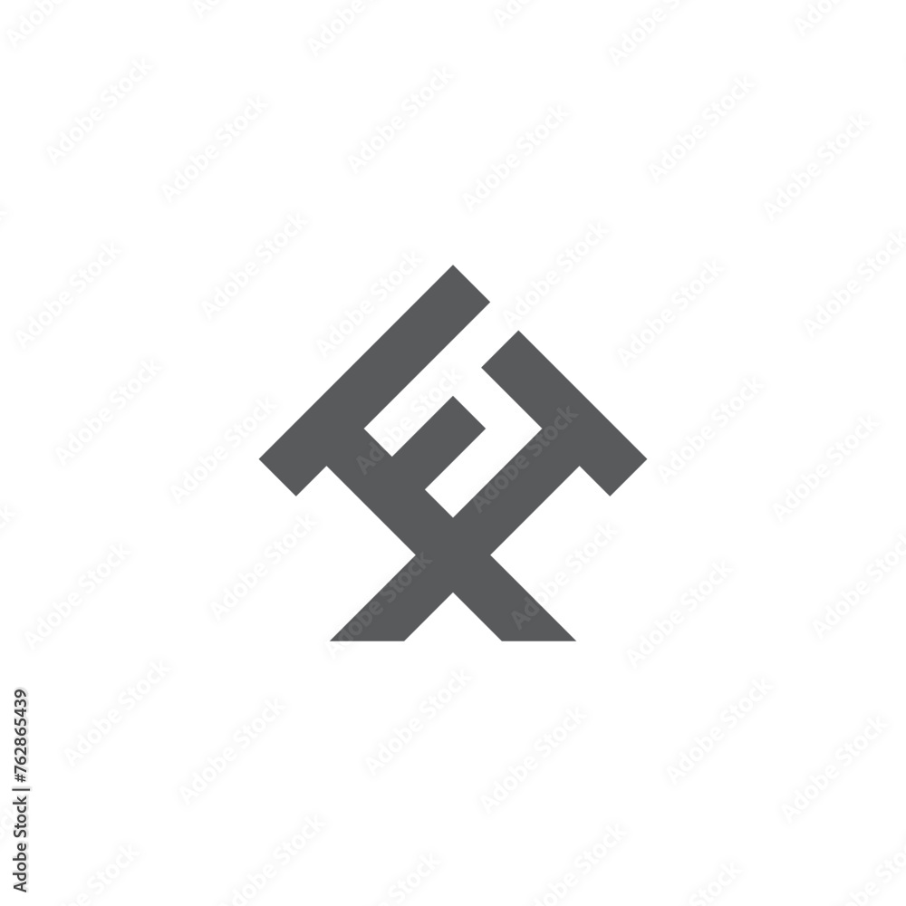 Fototapeta premium letter ft simple industrial logo vector
