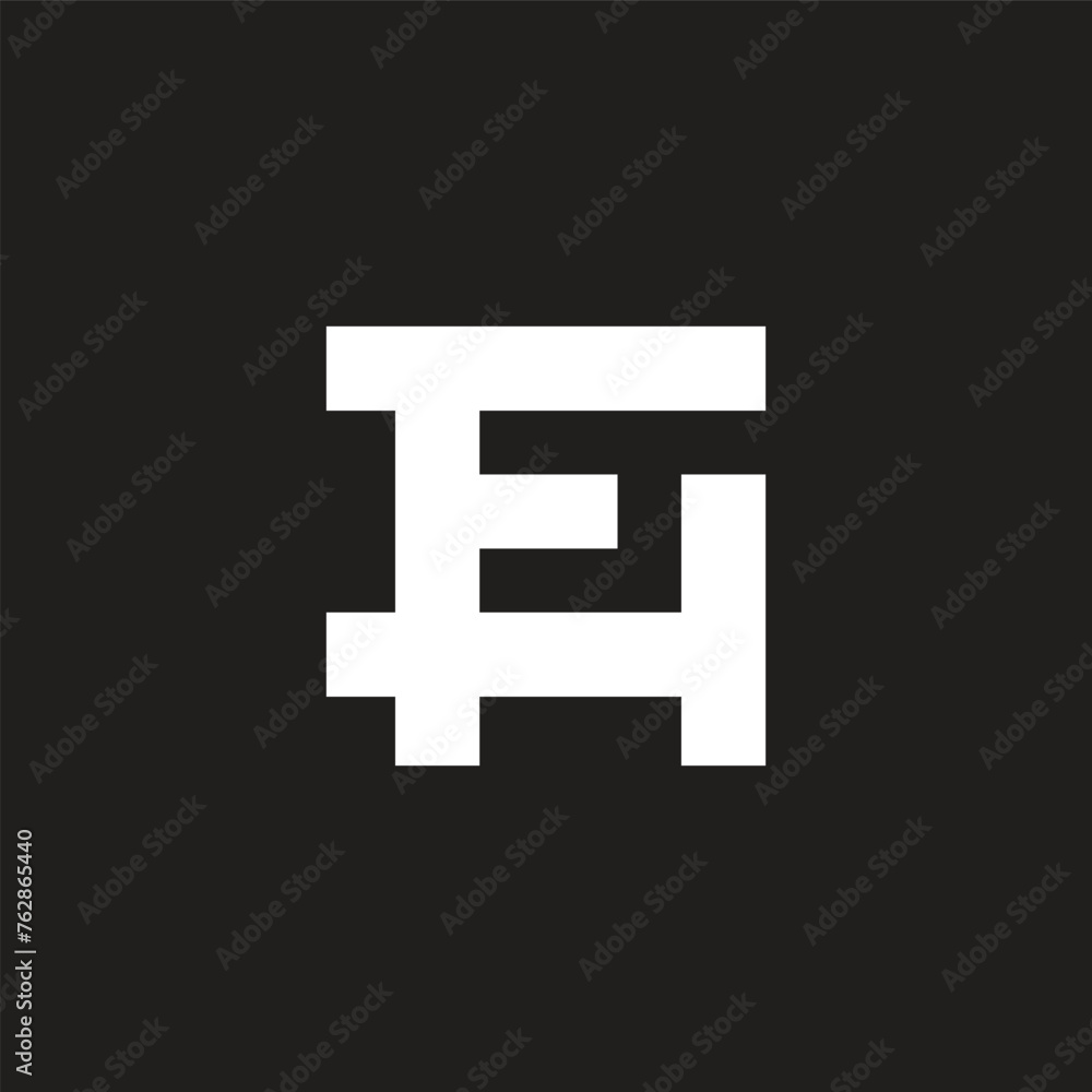 Obraz premium letter fh square linked geometric logo vector
