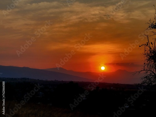 sunset in the mountains