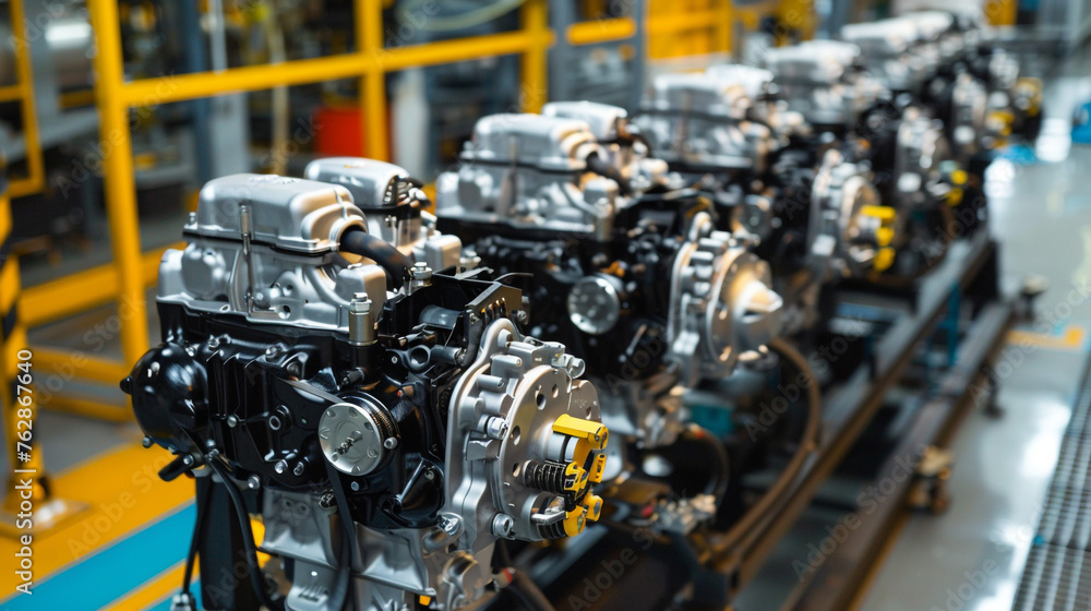 engine machine car in factory production engine machine car in factory production